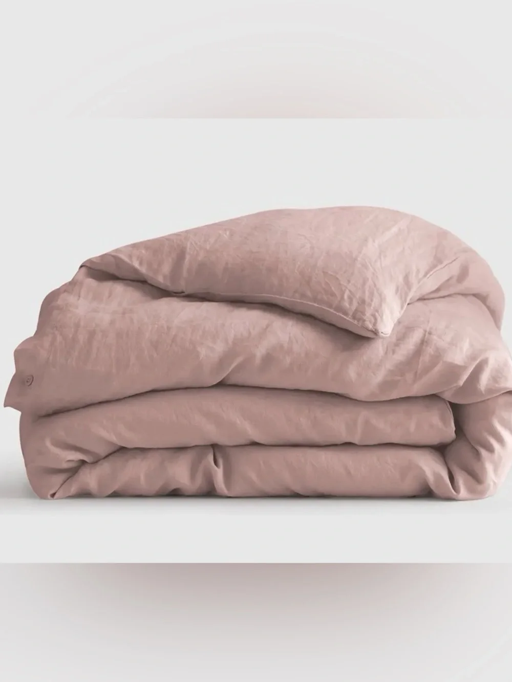 NWOT Quince European Linen 1 Piece Duvet Cover, Full/Queen (Dusty Mauve)